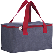 Sac isotherme rectangulaire gris et rouge tissu chiné