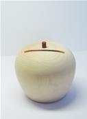 Tirelire pomme en bois brut