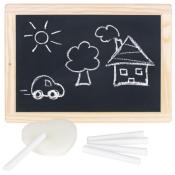 Ardoise Scolaire avec Cadre en Bois et Accessoires