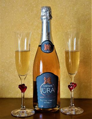 Coffret 2 Flûtes en Verre avec Crémant du Jura Rosé Brut 