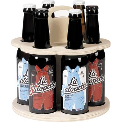Tourniquet en Bois Rond 6 Bières avec Poignée
