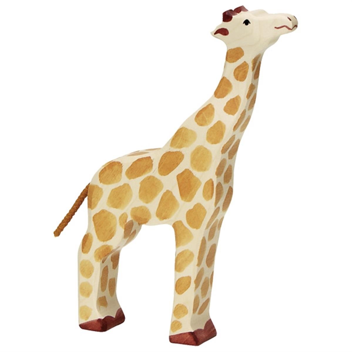 Girafe en bois décorée tête haute Goll&Kie origine importation UE