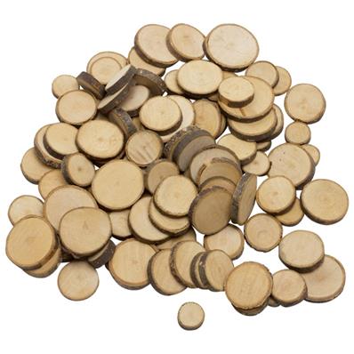 Sachet de rondelles en bois naturel