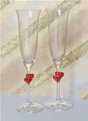 2 flutes dcor coeur verre Stlzle Lausitz