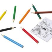 Boite de 8 Crayons de Couleur et 20 Feuilles à Colorier