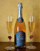 Coffret 2 Flûtes en Verre avec Crémant du Jura Rosé Brut 