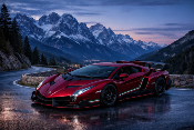 Voiture Miniature Lamborghini Veneno Coloris Bordeau