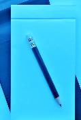 Bloc-Notes Bleu et Noir avec Crayon de Papier