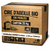 Cire D'Abeille Bio en Perles Carton 25 Kg
