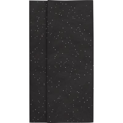 Papier de Soie Coloris Noir Paillettes Liasse 120 Feuilles