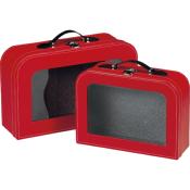 Valise Carton Rectangle Rouge Fentre PVC