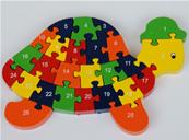 Puzzle bois tortue alphabet et chiffre