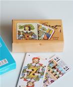 Boîte de tarot en bois avec jeu de cartes