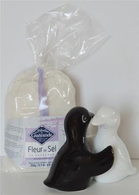 Salière poivrière avec sac fleur de sel 250 grs