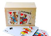 Boîte De Jeu De Rami En Bois Avec Jeux De Cartes