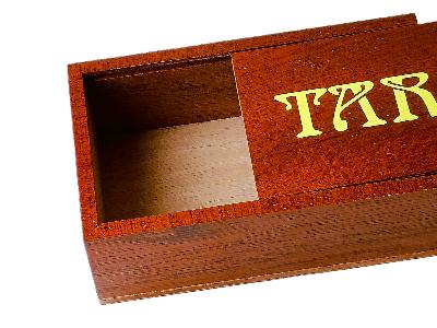 Boîte En Bois Vide Marquée Tarot