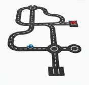 Circuit de Rues En Feutrine Avec Deux Voitures