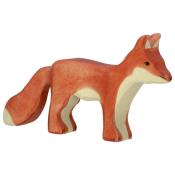 Figurine Renard Debout en Bois Décoré