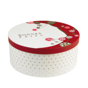 Round Cardboard Box Decor Happy Holidays