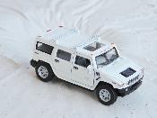 Voiture Miniature Hummer H2 Suv Blanche en Métal