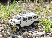 Voiture Miniature Hummer H2 Suv Blanche en Métal