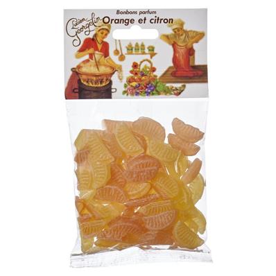 Bonbons orange et citron au sucre de Canne 150 grs