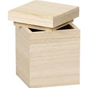 Coffret bois carré et couvercle bois