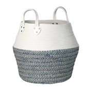 Panier rond matire mais et coton 2 anses