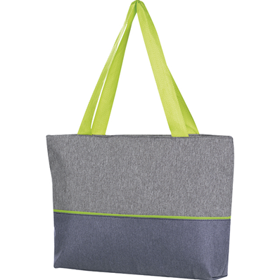 Sac isotherme rectangle gris vert anis tissu chiné 2 anses
