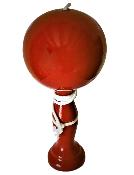 Bilboquet en Bois Laqué et Vernis Rouge