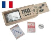 Boîte En Bois Avec Jeu De Poker