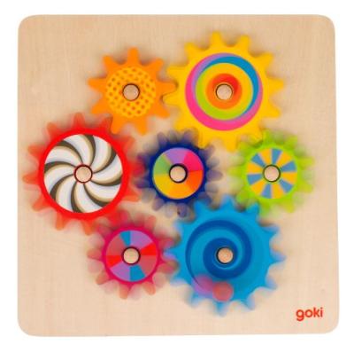 Jeu d'Engrenages en Bois 8 Pièces