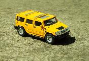 Voiture Miniature Hummer H2 Suv Jaune en Métal