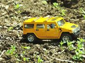 Voiture Miniature Hummer H2 Suv Jaune en Métal