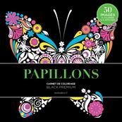 Carnet de coloriage black premium papillons