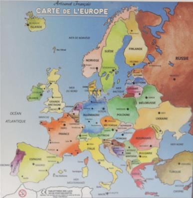 Carte en Bois de l'Europe 