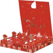 Coffret Carton Carré Calendrier De l'Avent Mosaique Festive