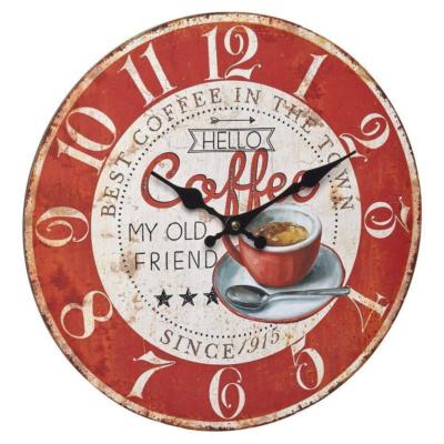 Horloge Murale Cadran Rouge Vintage Coffee