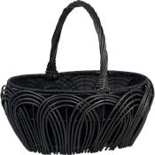 Panier osier ovale noir 1 anse fixe