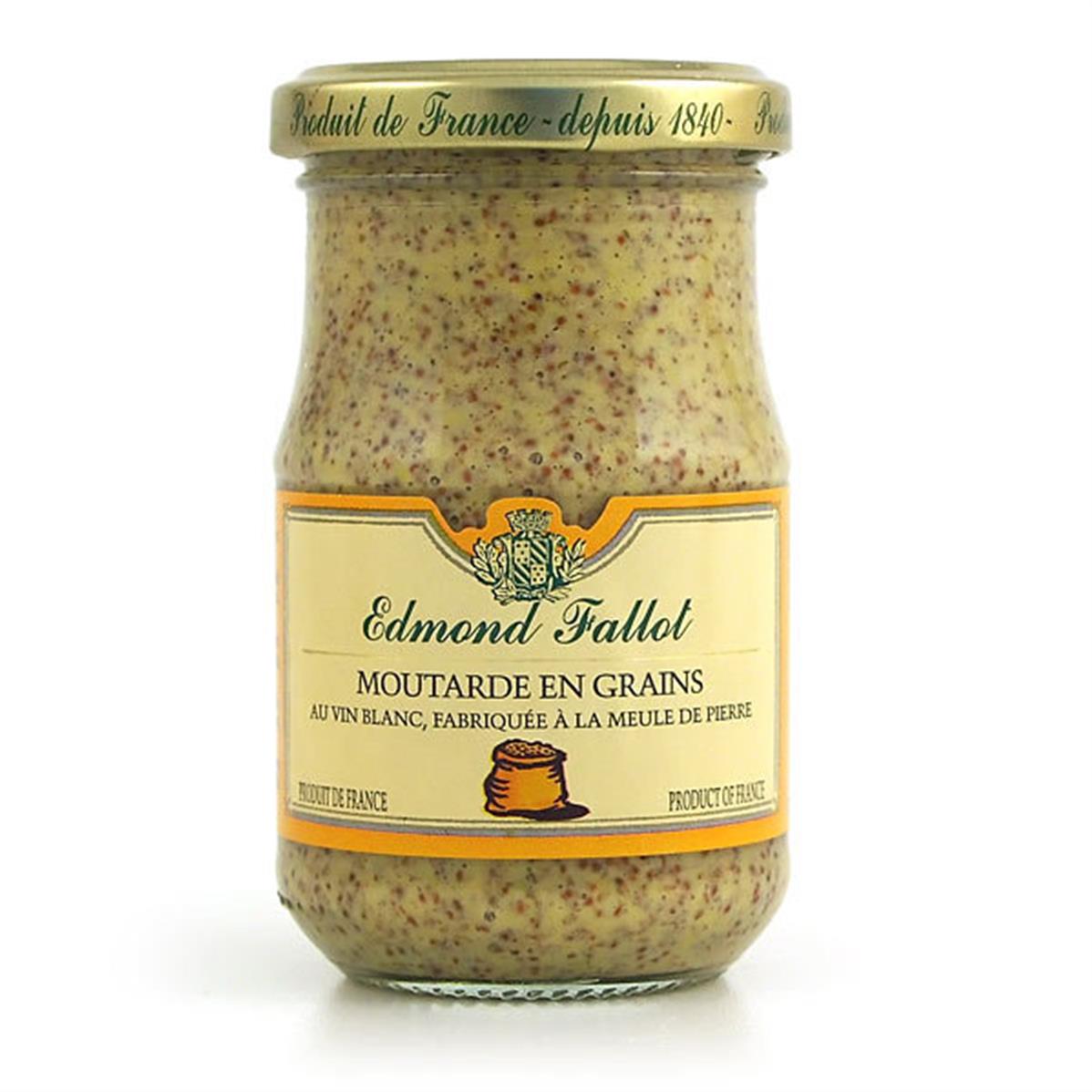 Moutarde en grains au vin blanc Fallot origine France Bourgogne