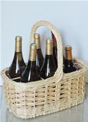 Rectangular basket Wicker 6 Bottles