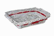 Corbeille Rectangulaire en Osier Gris avec Anses