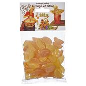 Bonbons orange et citron au sucre de Canne 150 grs