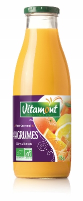 Bouteille jus de fruits 4 agrumes 75 cl