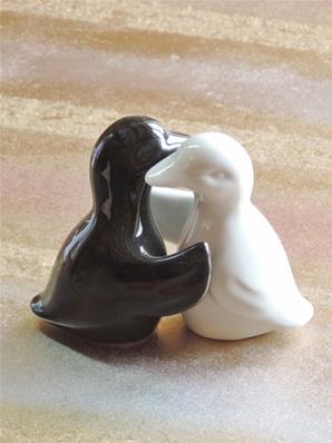 Salière poivrière porcelaine duo canard Blanc & Noir