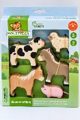 Coffret 5 Figurines Holztiger En Bois Animaux de la Ferme