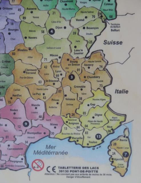 Les départements de la France métropolitaine - Puzzle