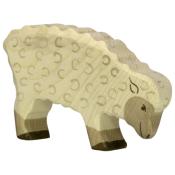 Figurine en Bois Dcor Mouton broutant