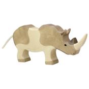 Figurine le Rhinocéros Debout en Bois Décoré