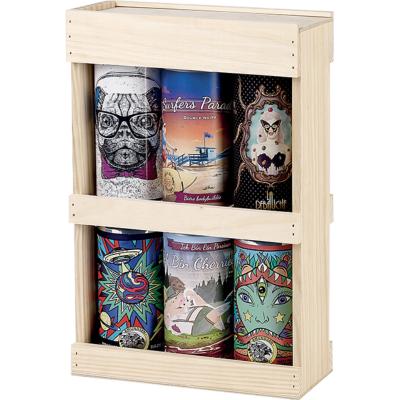 Caisse en Bois de Pin 6 Canettes 44 Cl